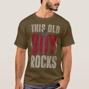 T-shirt Mens Ce Vieux Mec Rocks Guitariste Guitare Joueur