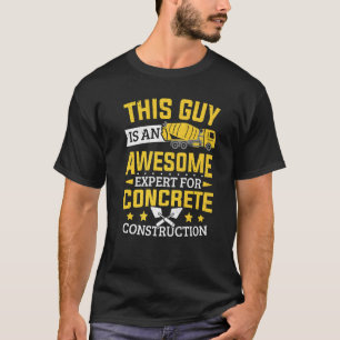 T-shirt Mens Cement Expert Pour La Construction Concrète