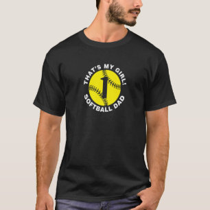 T-shirt Mens C'Est Ma Fille #1 Softball Papa Père S Jour F