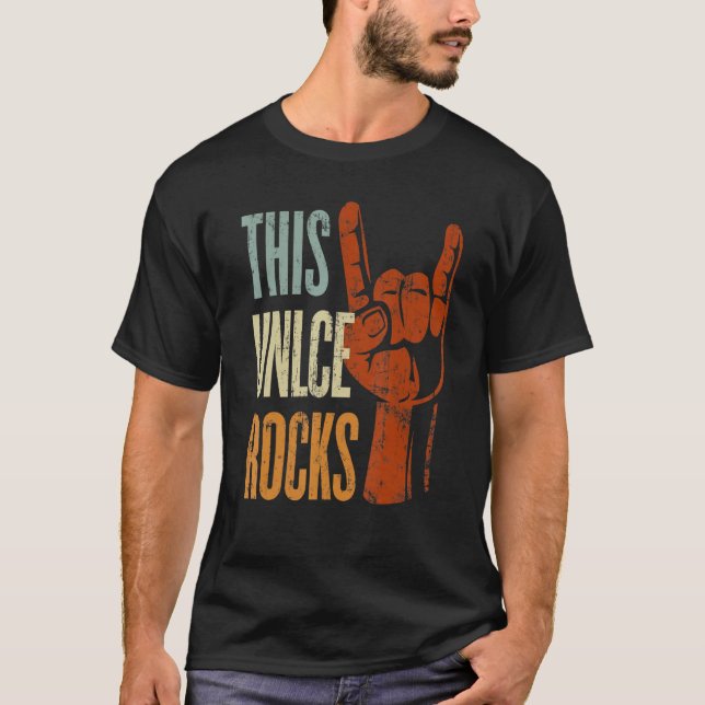 T-shirt Mens Cet Oncle Rocks cool diable cornes (Devant)