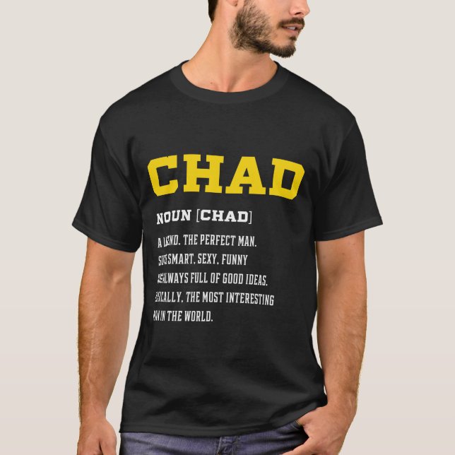 T-shirt Mens Chad - Don de nom de famille (Devant)