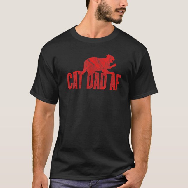 T-shirt Mens Chat Papa Af Chat Papa Père Fête des pères Di (Devant)