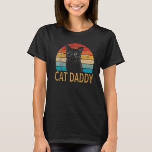 T-shirt Mens Chat Pour Hommes Papa Père Vintage Chat Papa