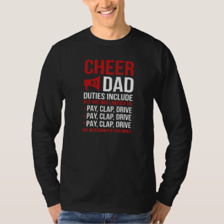 T-shirt Mens Cheer Dad Duties Cheerleader Father Cheerlead
