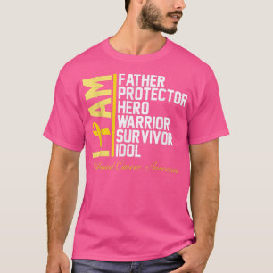 T-shirt Mens Childhood Cancer Awareness I Am Father Hero