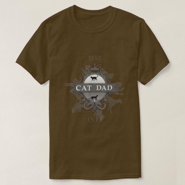 T-shirt Mens Classic Meilleur Chat Papa Jamais mignon Kitt (Design devant)