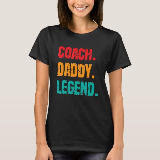 T-shirt Mens Coach Daddy Légende Père Grand-père Sports Co (Devant)