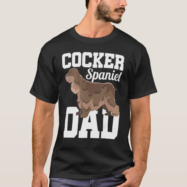 T-shirt Mens Cocker Spaniel Papa Chien mignon Animal Anima (Devant)