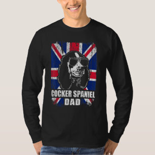 T-shirt Mens Cocker Spaniel Papa Cool Uk Drapeau Vintage R