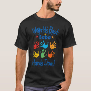T-shirt Mens Colorful Little Hands Worldu2019s Best Baba H