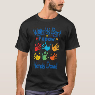 T-shirt Mens Colorful Little Hands Worldu2019s Best Papaw