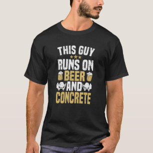 T-shirt Mens Concret Finisseur Construction Bière Travaill