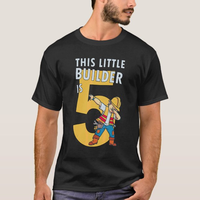 T-shirt Mens Construction 5e Anniversaire Constructeur 5 a (Devant)