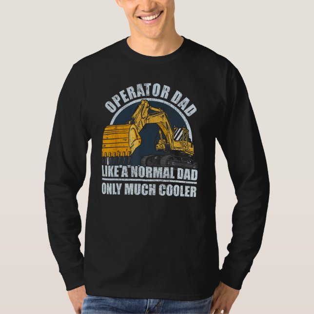 T-shirt Mens Construction Worker Heavy Equipment Excavator (Devant)