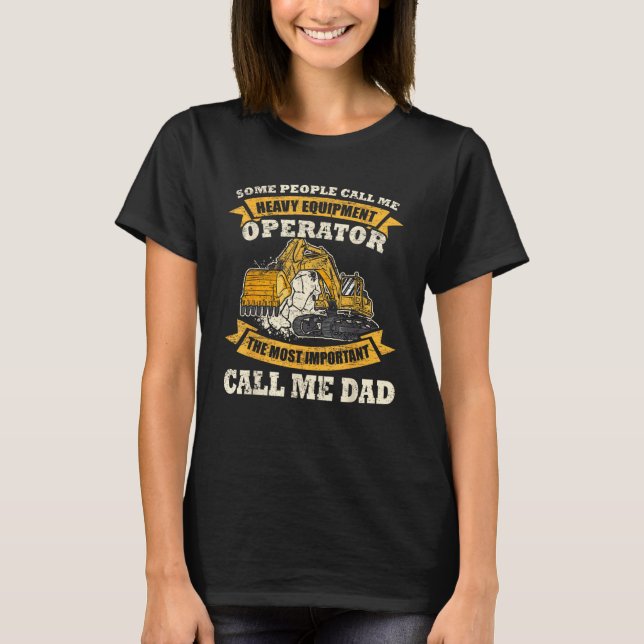 T-shirt Mens Construction Worker Heavy Equipment Excavator (Devant)
