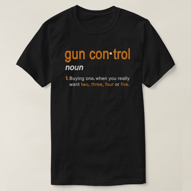 T-shirt Mens Contrôle de pistolet Définition Amusant Arme  (Design devant)