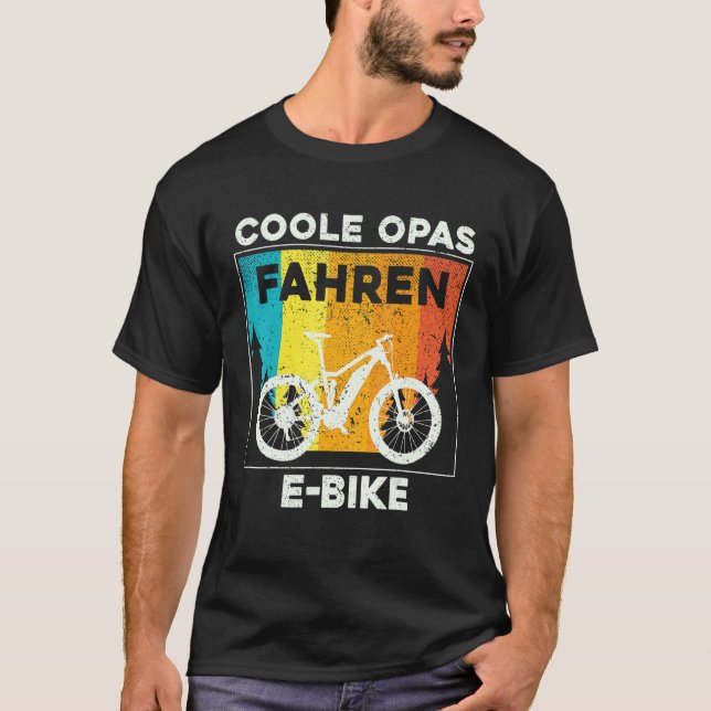 T-shirt Mens Cool Grand-pa Ride Ebike vélo électrique Gran (Devant)