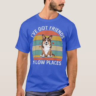 T-shirt Mens Corgi j'ai des amis dans les endroits bas Pem
