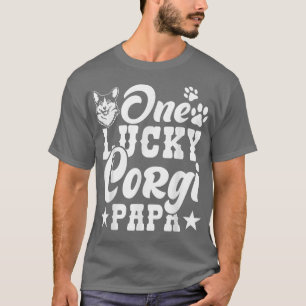 T-shirt Mens Corgi One Lucky Corgi Papa Amoureux des chien