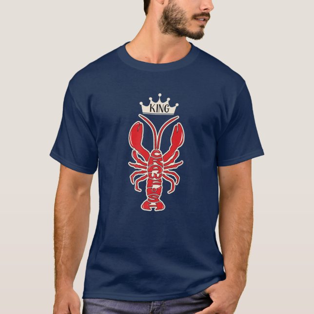 T-shirt Mens Crawfish King, Obtenons Cray Crayfish, I Love (Devant)