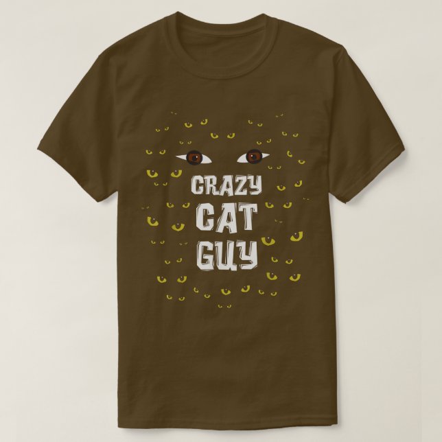 T-shirt Mens Crazy Cat Guy & Cat Daddy  (Design devant)
