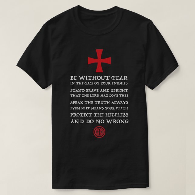 T-shirt Mens Crusader Knight Knights Code modèle    THol (Design devant)