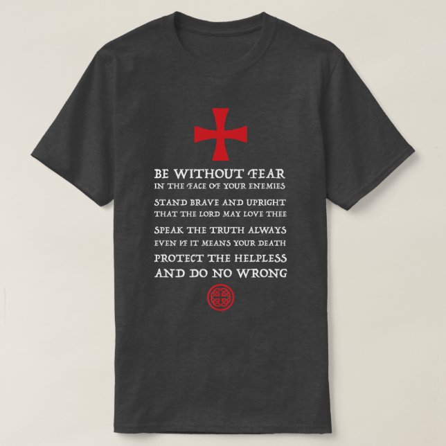 T-shirt Mens Crusader Knight  Knights Templar Code T   Hol (Design devant)