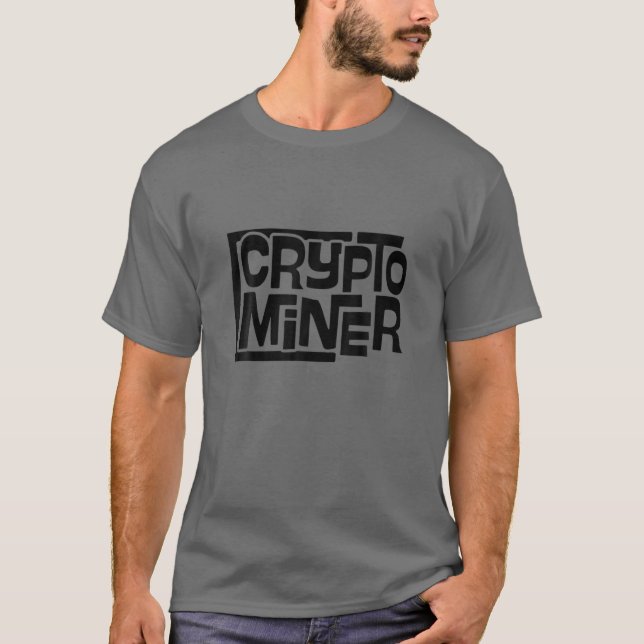 T-shirt Mens Crypto Miner Devise en ligne (Devant)