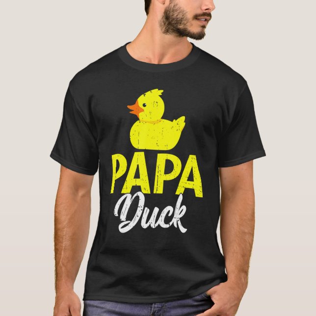 T-shirt Mens Cute Duckling Duckies Papa Duck Da Père (Devant)