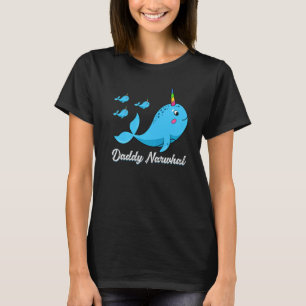 T-shirt Mens Cute Narwhal Daddy Narwhal Fête des pères