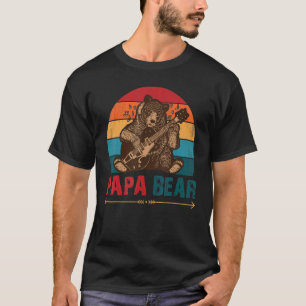 T-shirt Mens Cute Papa Ours Fête des pères Vintage Retro P