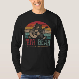 T-shirt Mens Cute Papa Ours Fête des pères Vintage Retro P
