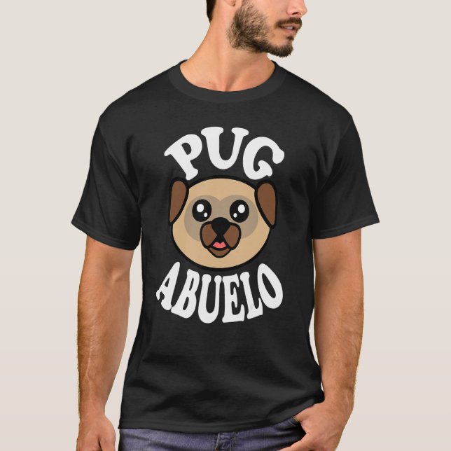 T-shirt Mens Cute Pug Abuelo (Devant)