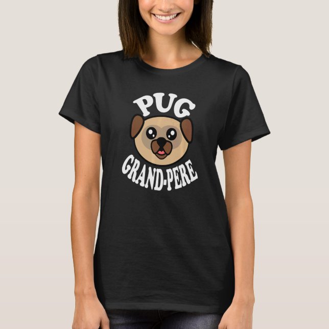 T-shirt Mens Cute Pug Grand Pere   (Devant)