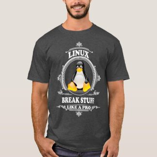 T-shirt Mens Cyber Security Linu briser des trucs comme un