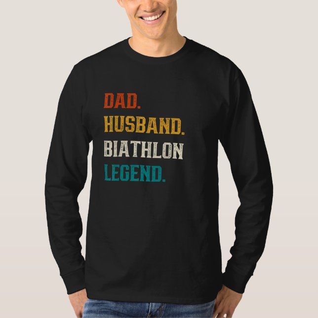 T-shirt Mens Dad Husband Biathlon Legend Biathlon (Devant)