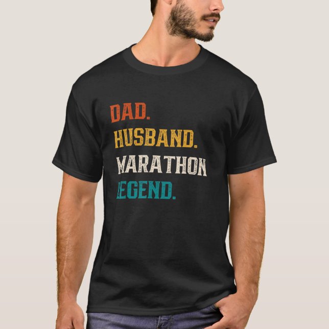 T-shirt Mens Dad Husband Marathon Legend Marathon (Devant)