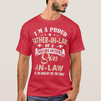 T-shirt Mens Dad I'm A Proud FatherInLaw Of A Freaking Awe