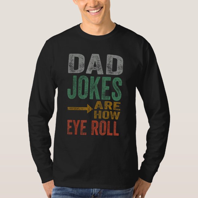 T-shirt Mens Dad Jokes Rre How Eye Roll Funny Father's Day (Devant)