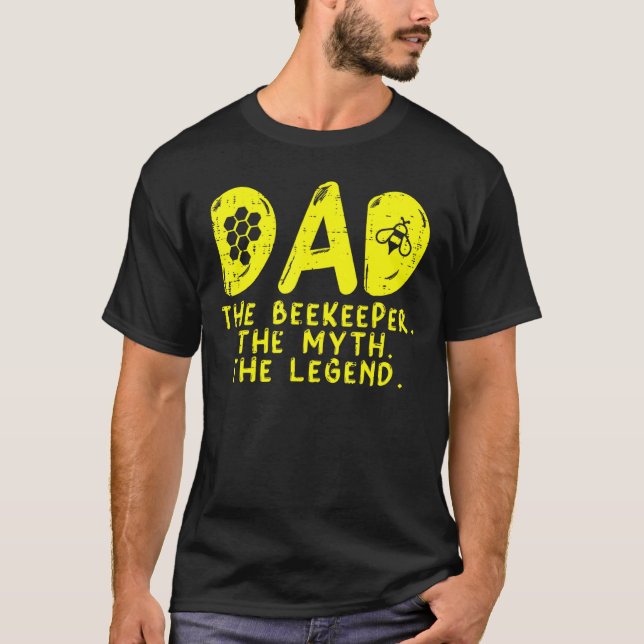 T-shirt Mens Dad The Beekeeper Myth Legend Beekeeping Bee  (Devant)