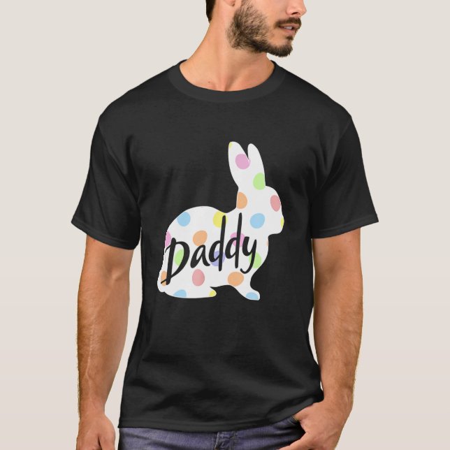 T-shirt Mens Daddy Bunny Easter Egg Polka Dot Bunny Rabbit (Devant)