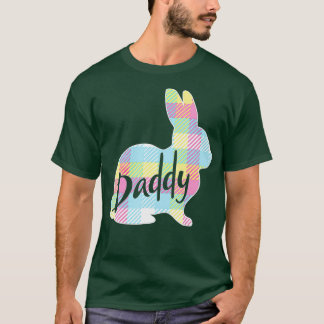 T-shirt Mens Daddy Bunny Rabbit Pastel Plaid Père Papa Fa