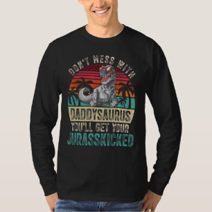 T-shirt Mens Daddy Dinosaures Retro Papa Fête des pères