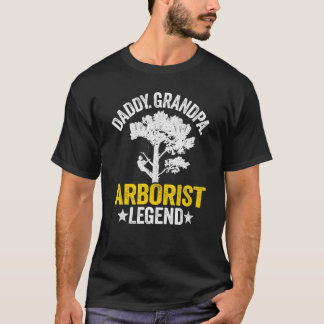 T-shirt Mens Daddy Grandpa Arborist Legend Tree Climbing D