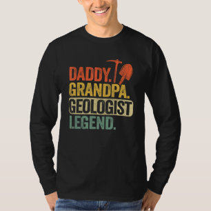T-shirt Mens Daddy Grandpa Géologie Legend Rock Collector