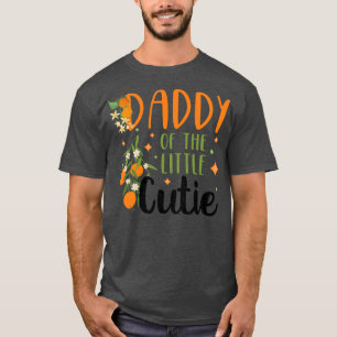 T-shirt Mens Daddy Little Cutie Baby shower Orange 1er