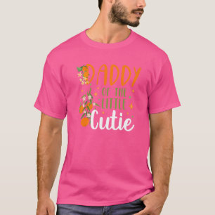 T-shirt Mens Daddy Little Cutie Baby shower Orange 1er Bir