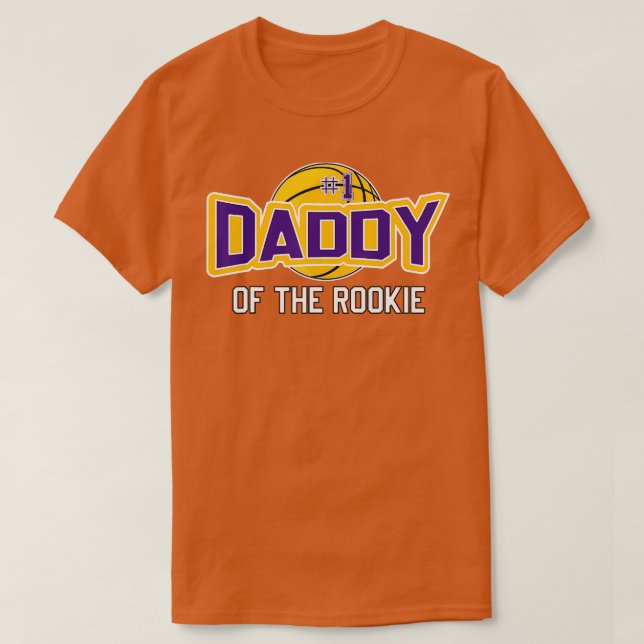 T-shirt Mens Daddy of Rookie Année 1er Anniversaire Basket (Design devant)
