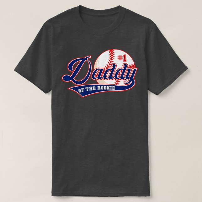 T-shirt Mens Daddy of Rookie of Year 1st Birthday Baseball (Design devant)