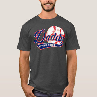 T-shirt Mens Daddy of Rookie of Year 1st Birthday Baseball